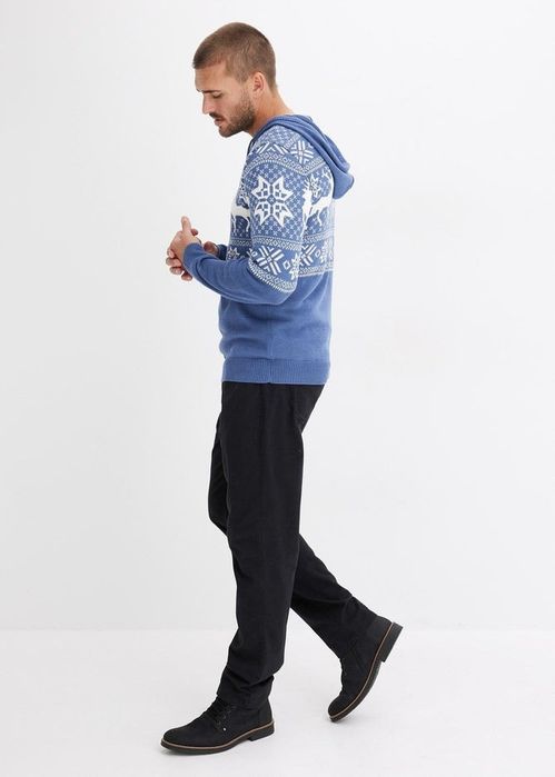 B.P.C sweter męski w norweski wzór z kapturem r.4XL
