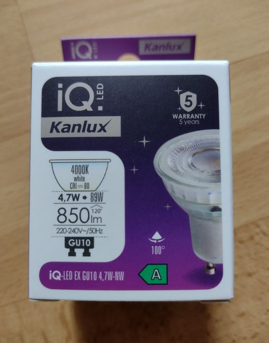 Kanlux Żarówka LED LEDEX GU10 4,7W=89W NW 4000K neutralna biała 850LM