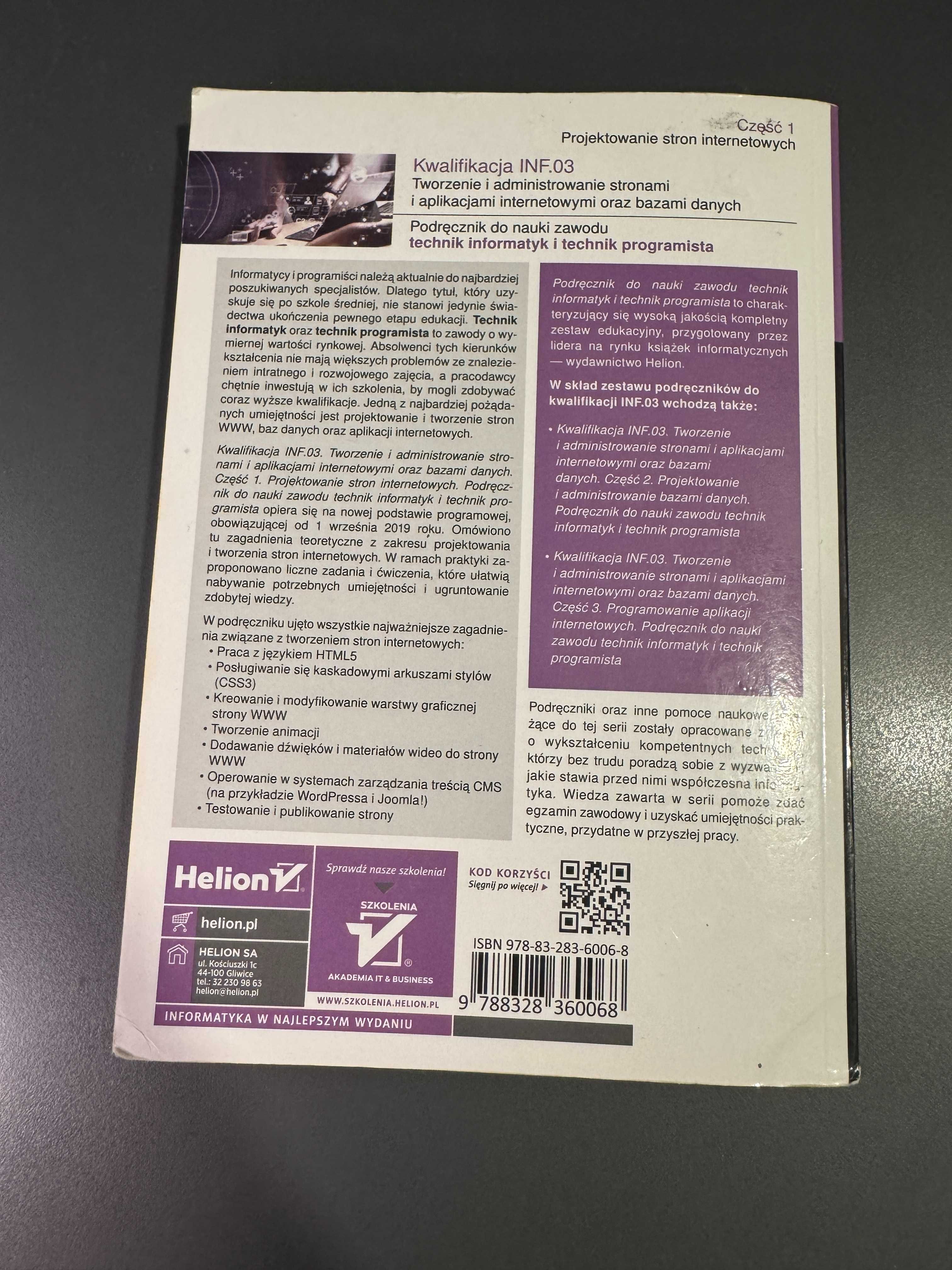 INF.03. Część 1. Tworzenie i administrowanie stronami i aplikacjami in