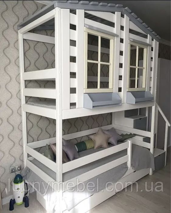 Кровать двухъярусная деревянная Азия, двоярусне, двоповерхове,ліжко