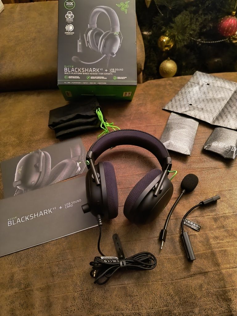 Słuchawki razer blackshark v2 + usb card