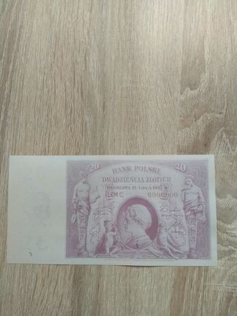 Piękna kopia projektu banknotu z 1927 roku