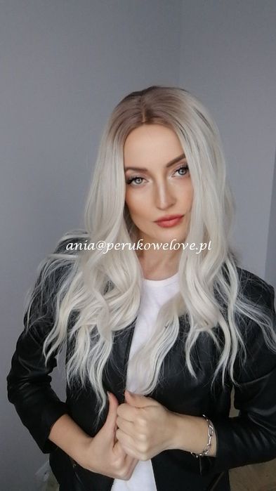 Peruka lace front blond ombre fale włosy jak naturalne na co dzień