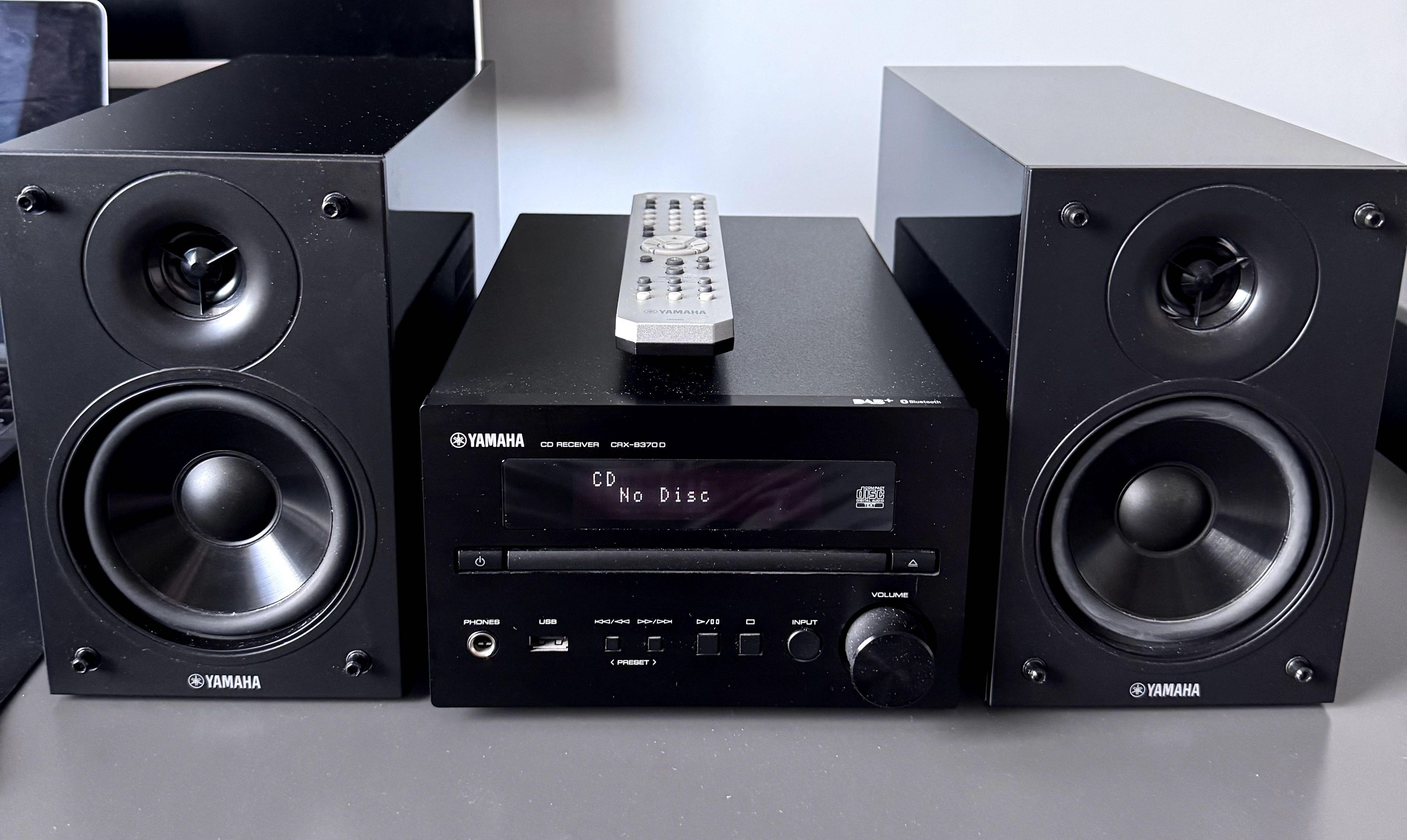 Mini wieża Yamaha CRX‑B370D Pianocraft + kolumny NS‑BP112 Piano Black