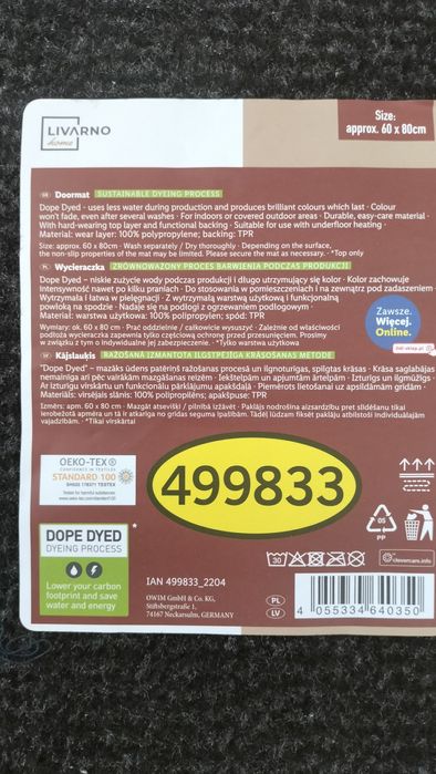 Wycieraczka wejściowa LIVARNO home, 60 x 80 cm