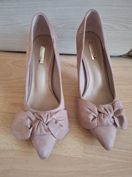 Szpilki buty na obcasie kokarda 40