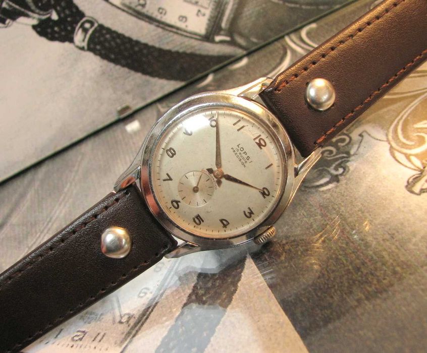 Zegarek vintage WW2 LOPSI PRECISION 15 Jewels 37 mm Krab Swiss