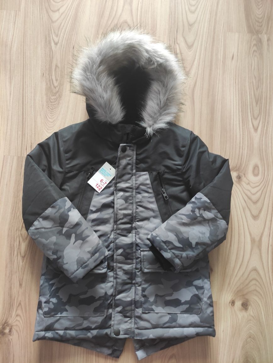 Nowa z metką, kurtka zimowa parka,Primark, rozmiar 6-7lat 122cm