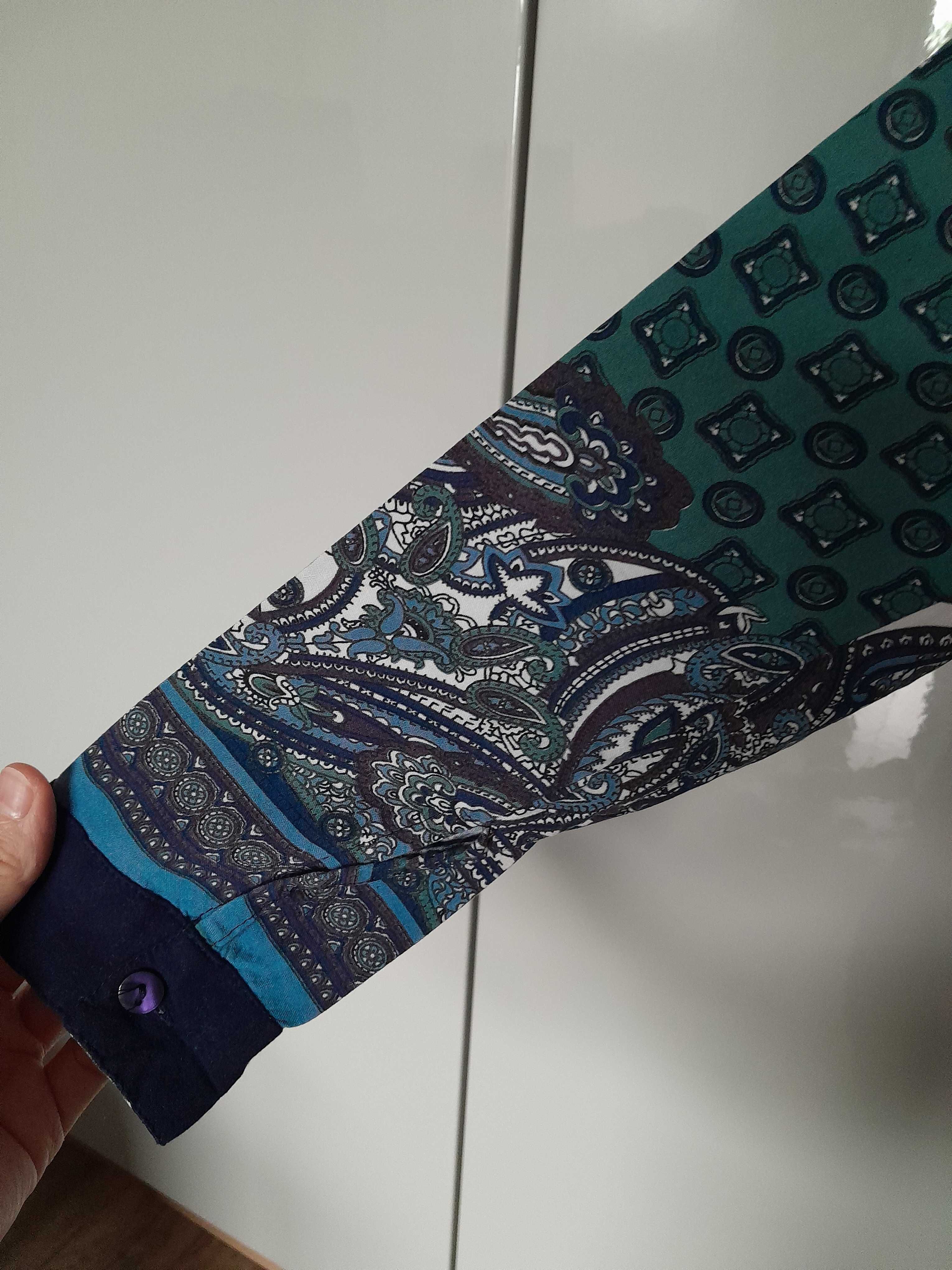 Koszula Quiosque rozmiar 36 wzór boho zieleń granatowy