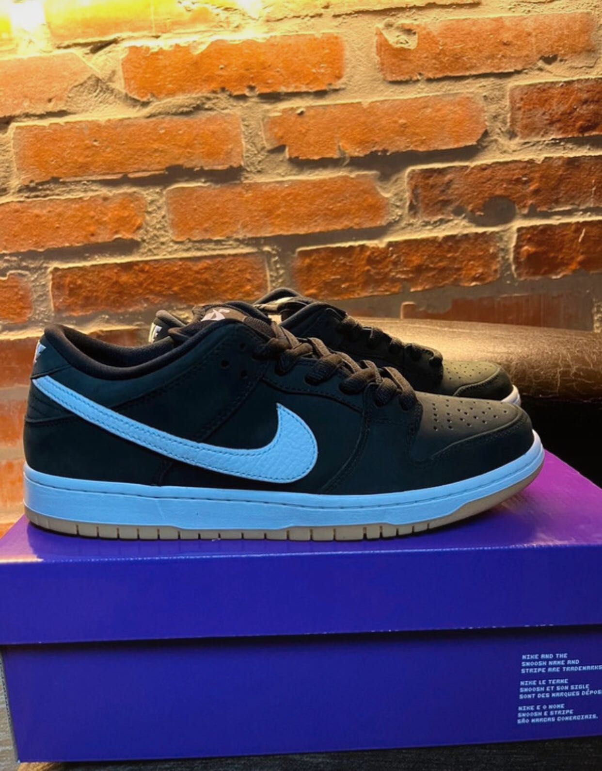 Nike Sb Dunk Low Black Black Gum 43