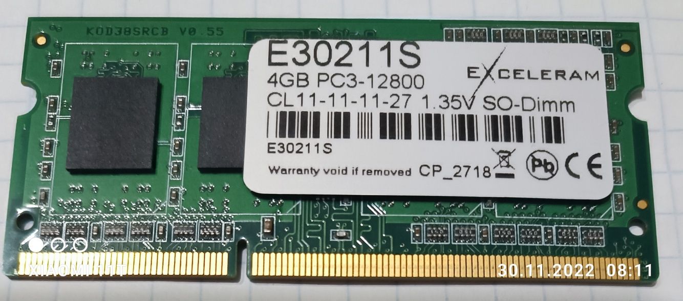 So-Dimm DDR3L Exceleram 4GB PC3L-12800