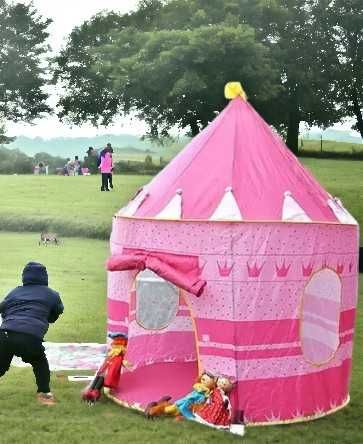 Детская игровая палатка-шатер замок. Синяя и розовая