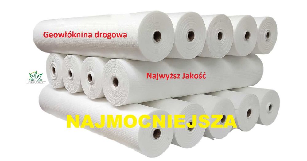 NAJŚILNIEJSZA Geowłóknina drogowa do 5m.6m POLIPROPYLEN 200g 300g 400g