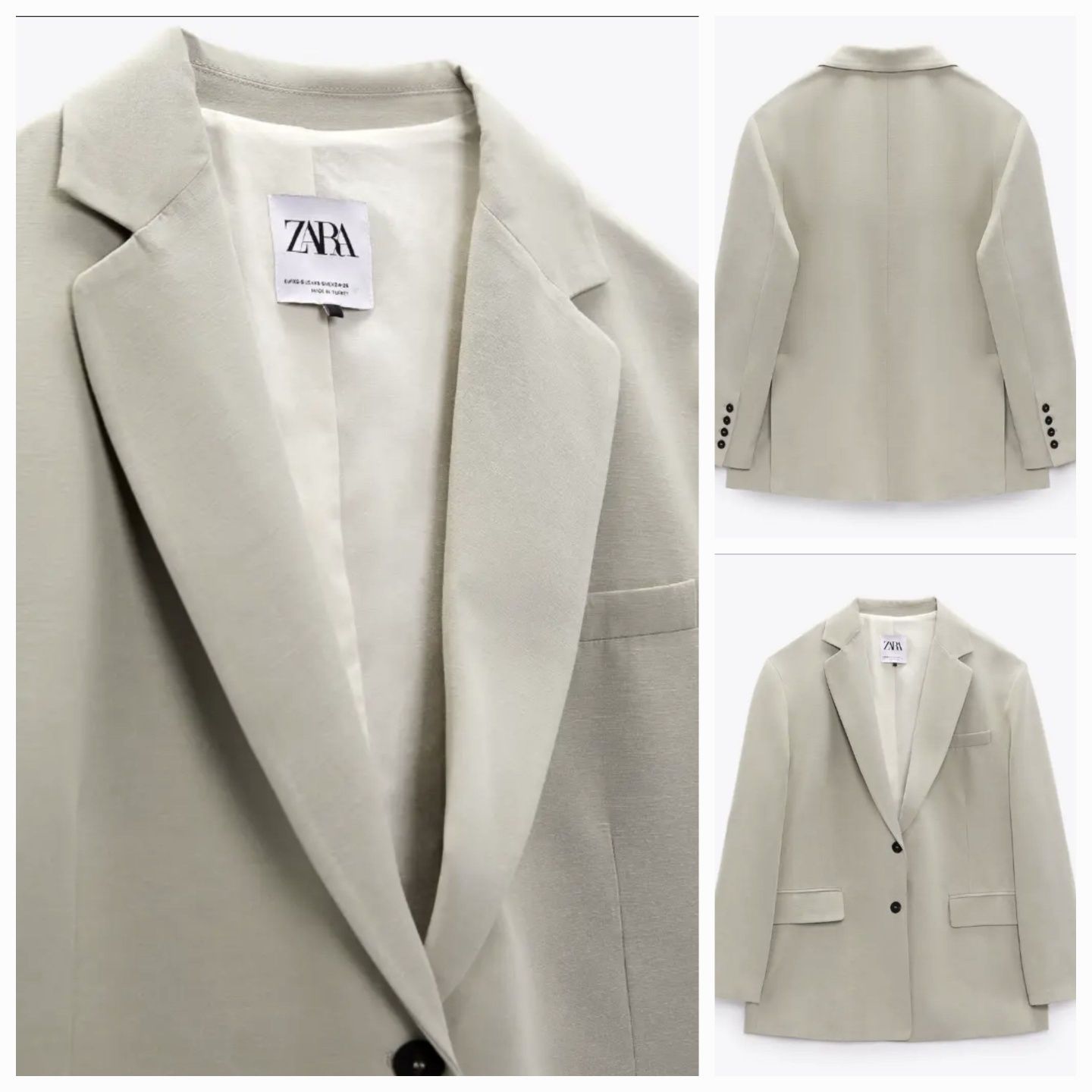 Zara крутий піджак, блейзер оверсайз зі змішаної лляної тканини. New
