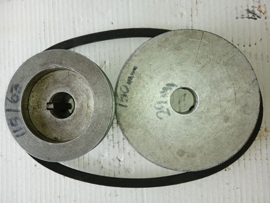 Polias de alumínio e cinta V