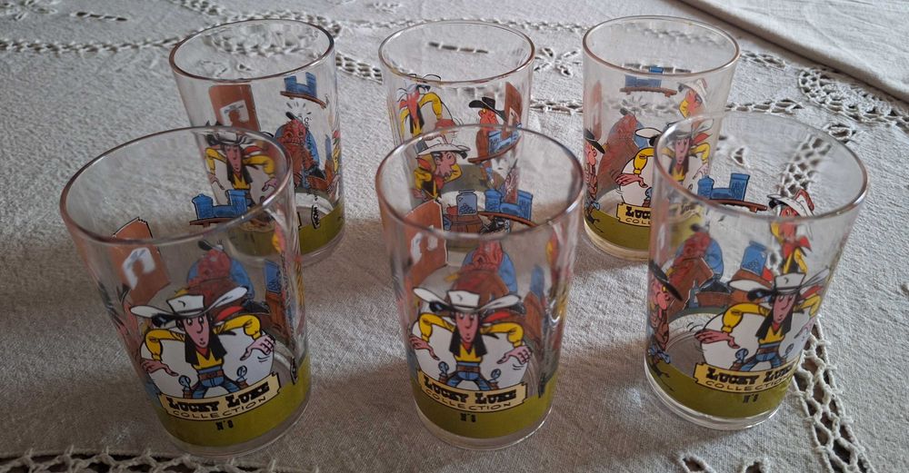 Copos de vidro Lucky Luke - coleção