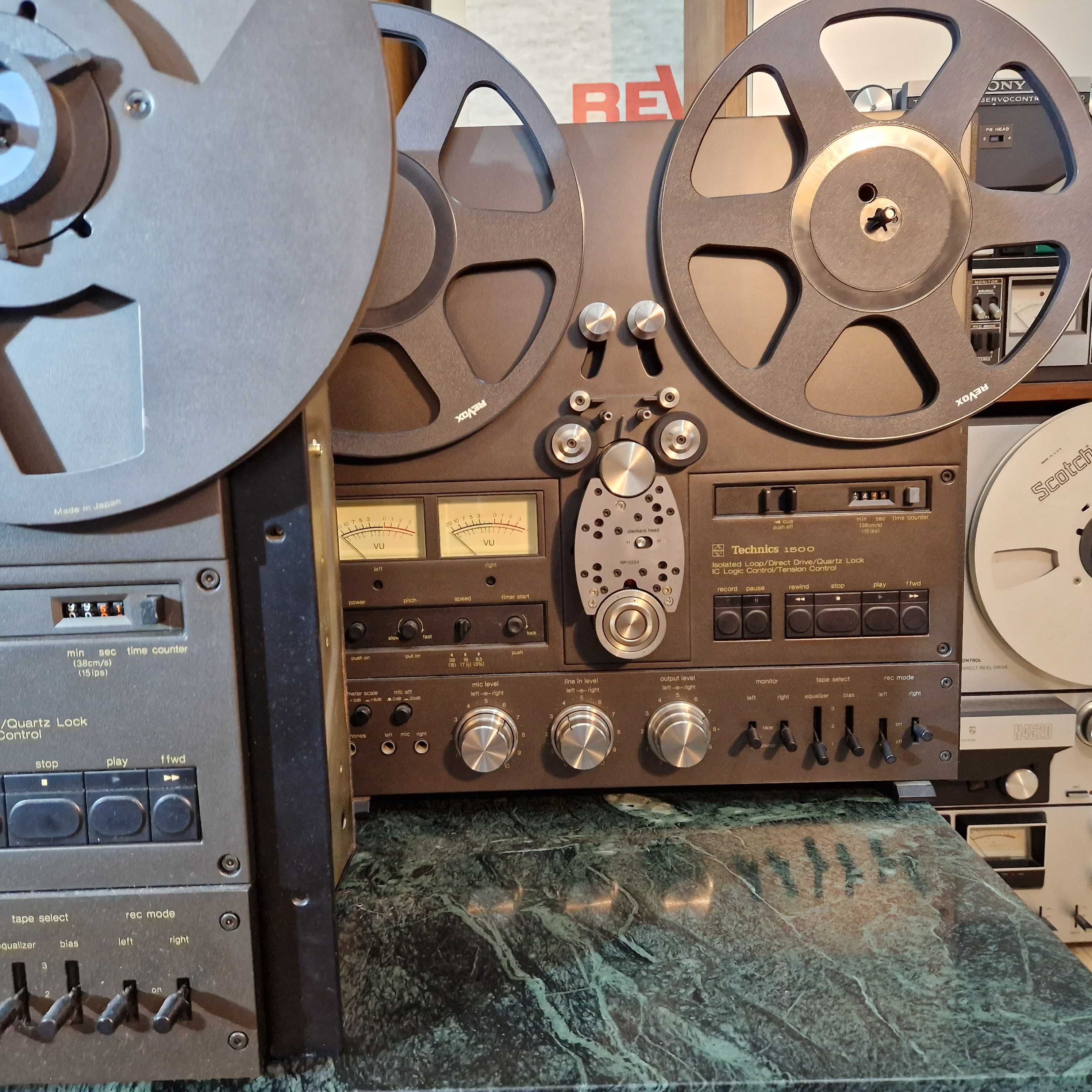 Technics RS-1500US+Technics szpule+Technics osłona przeciwpyłowa