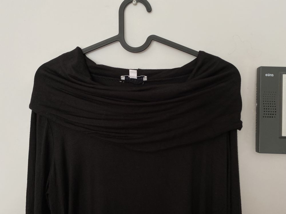 Czarna bluzka ciążowa M L koszulka dla ciężarnej