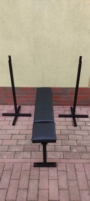 solidna ławka do ćwiczeń regulowana i stojaki siłownia domowa zestaw