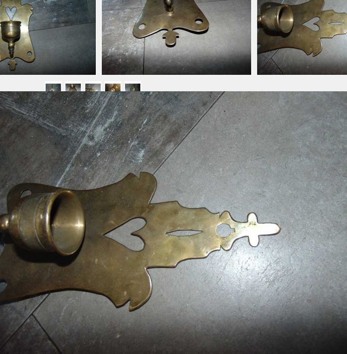 Mosiężny świecznik wiszący,vintage z lat 60-70