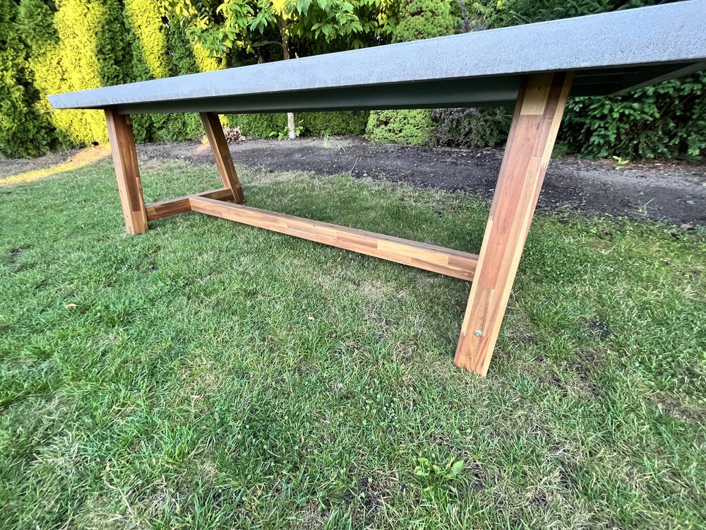 Duży solidny stół ogrodowy/betonowy/tarasowy 250/100/78/6/okazja