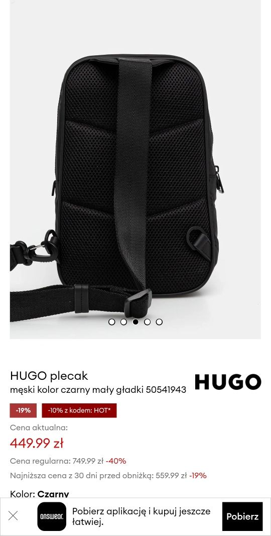 Plecak mały hugo boss Nowy