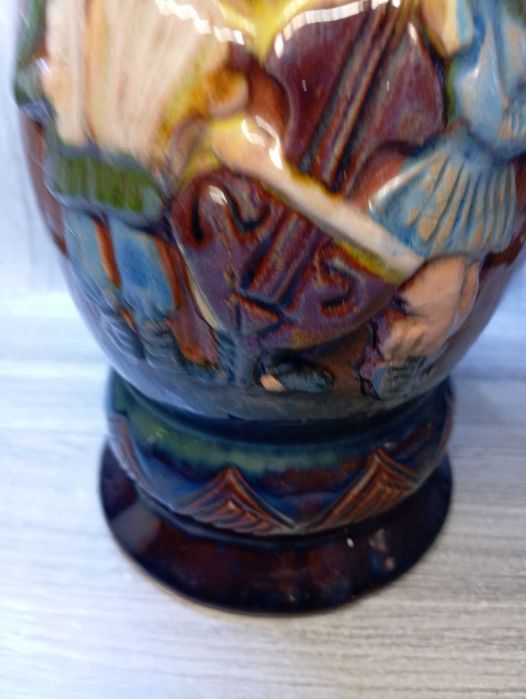 Ceramiczny kufel z motywami muzyków ludowych - PRL