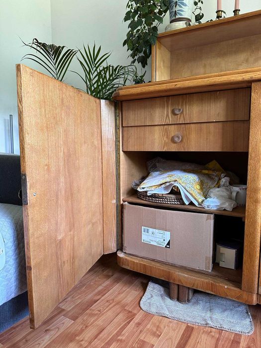 Kredens drewniany, meble holenderskie, vintage,  szafka, witryna