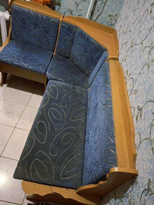 Уголок на кухню голубий