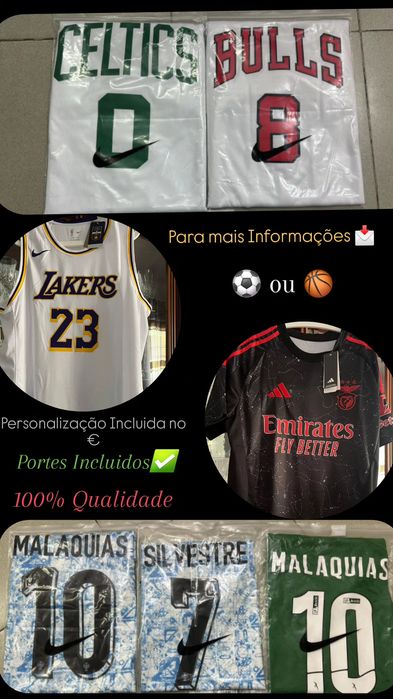 Camisolas de Futebol e Basquetebol