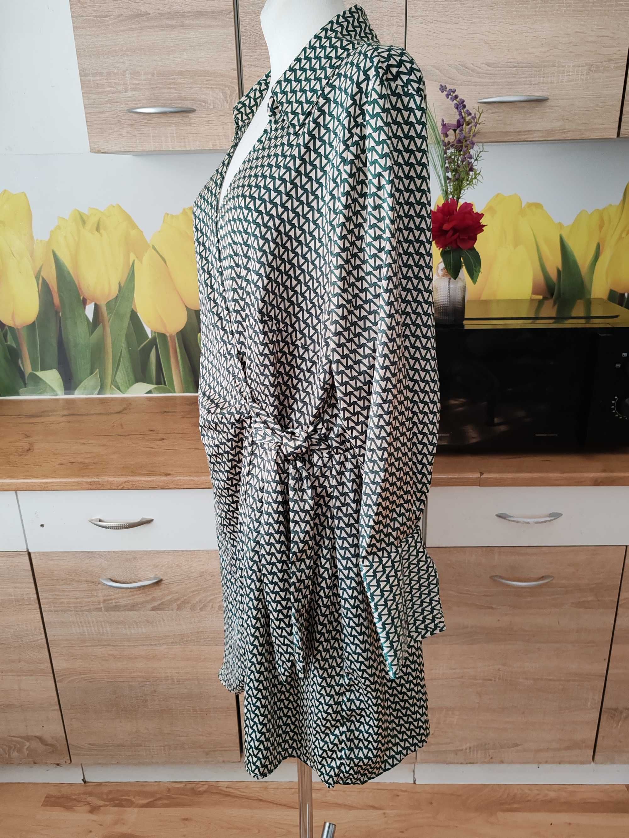 Ciekawa kopertowa sukienka H&M rozmiar ok 44/46 poliester
