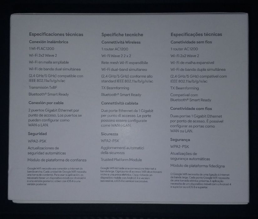 Router Google Wi-Fi Mesh AC1200 2x2 Wireless Dual-Band (1 Unidade)