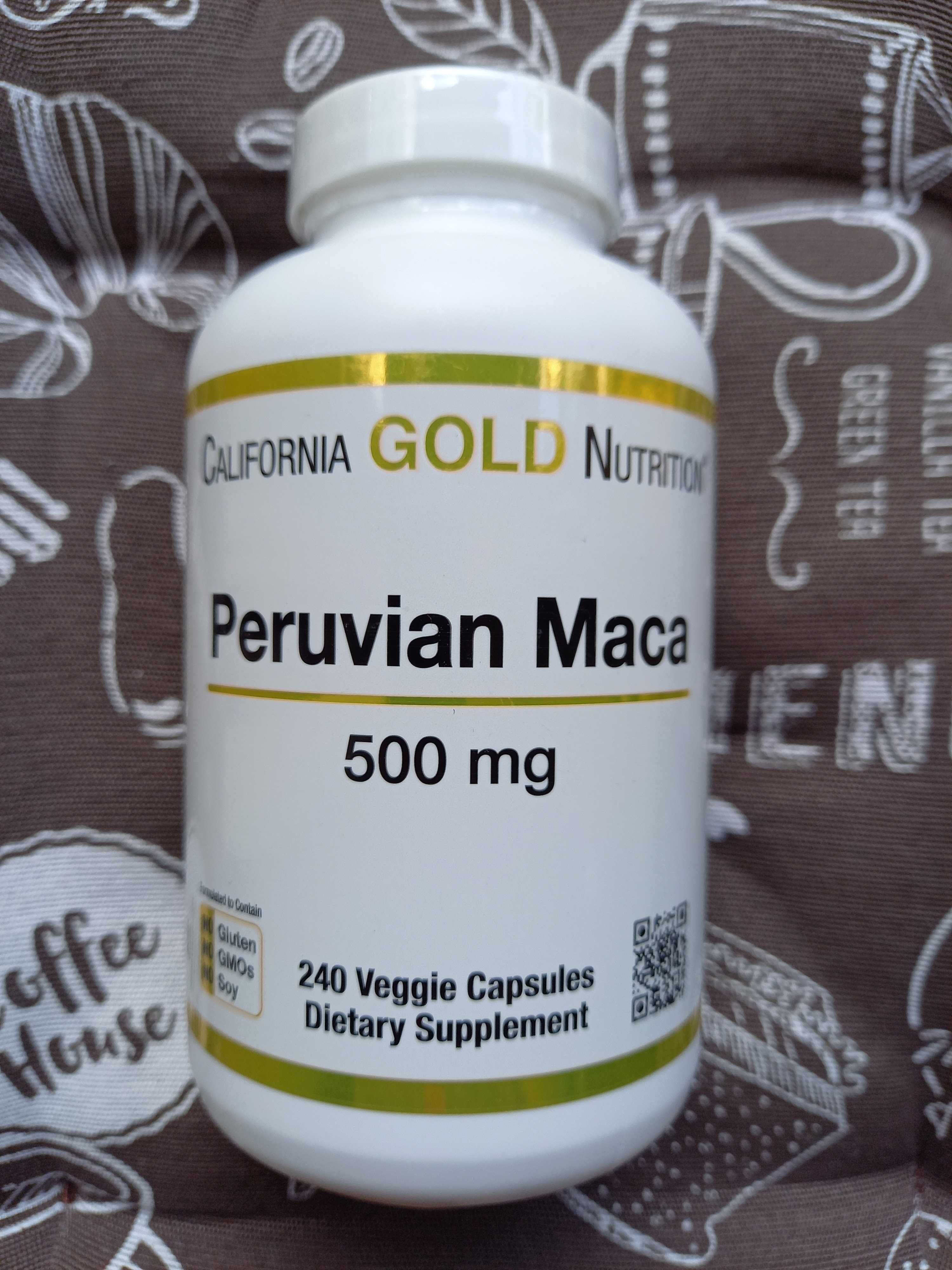 Maca мака перуанская Now Foods California Gold 500 мг