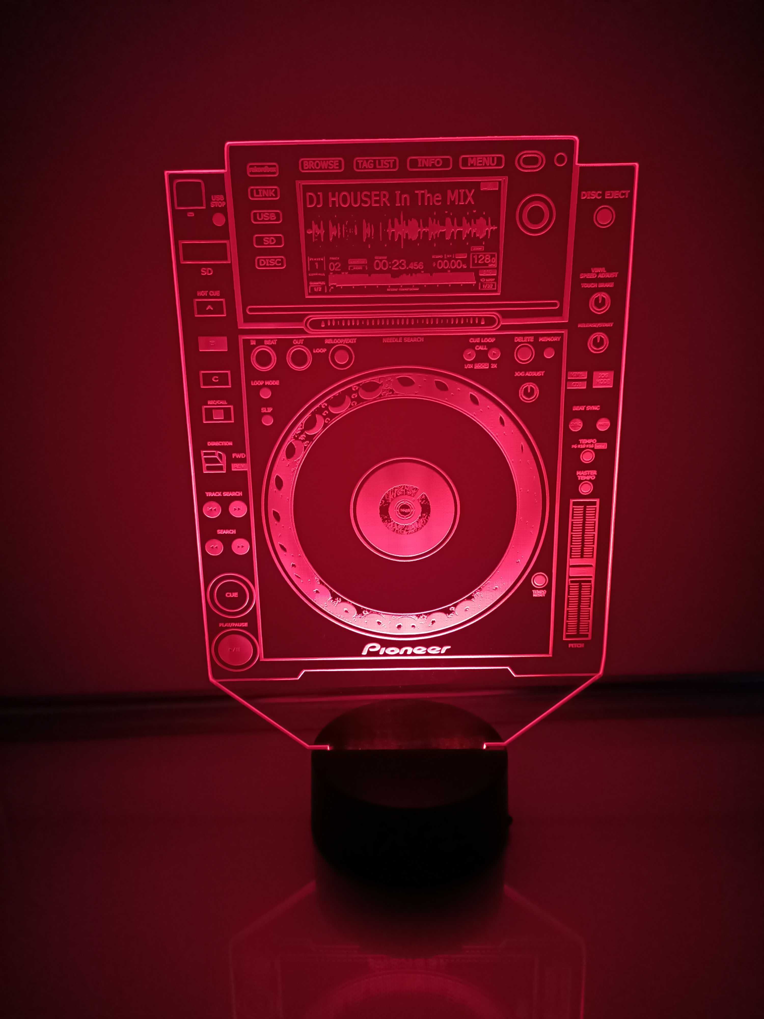 Pioneer CDJ 2000 Lampka LED RGB na pilota prezent + Twoje logo i ksywa