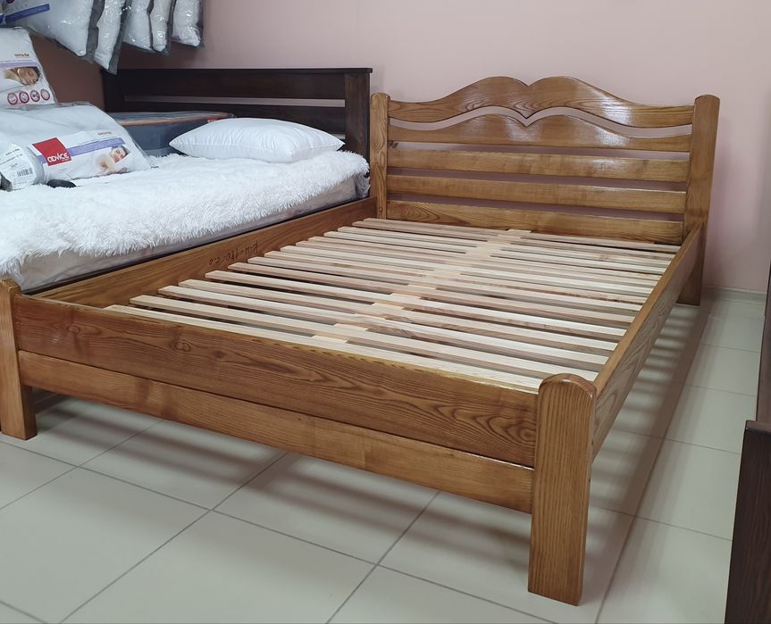 Ліжко дерев'яне,двоспальне,160/200,ясен,різьба ручної роботи