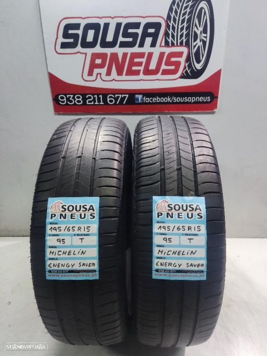 2 pneus semi novos 195-65r15 michelin - oferta dos portes