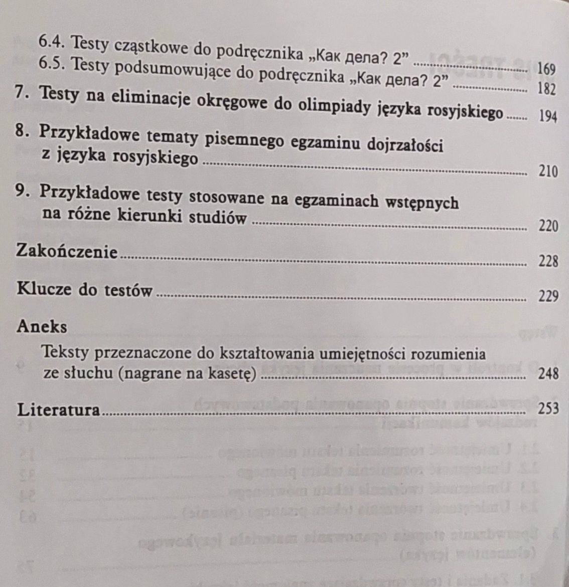 Testy i zadania kontrolne z języka rosyjskiego Granatowska