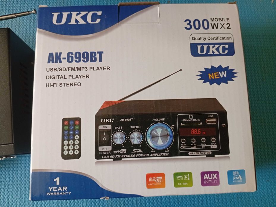 Усилитель звука UKC AK-699BT с USB, Bluetooth,с FM,  + 2 колонки