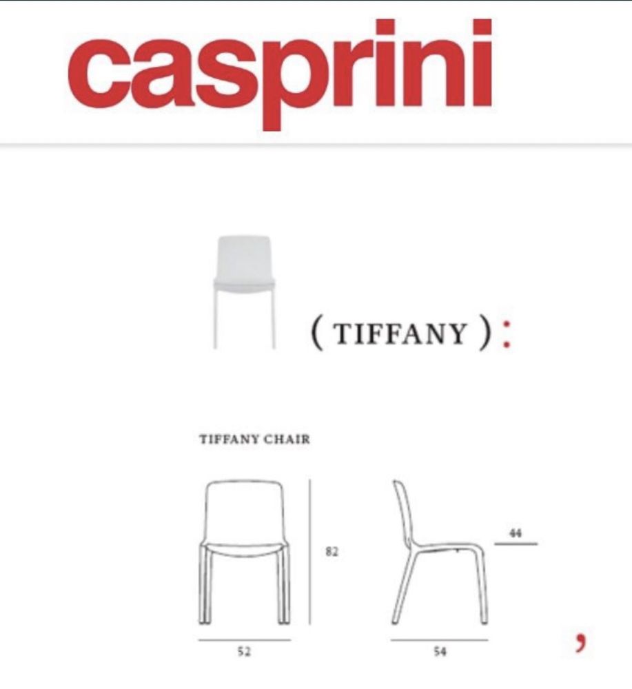 Cadeiras de design CASPRINI modelo Tiffany cor branca