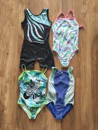Strój kostium kąpielowy 140 różowy błękitny adidas kombinezon do pływa