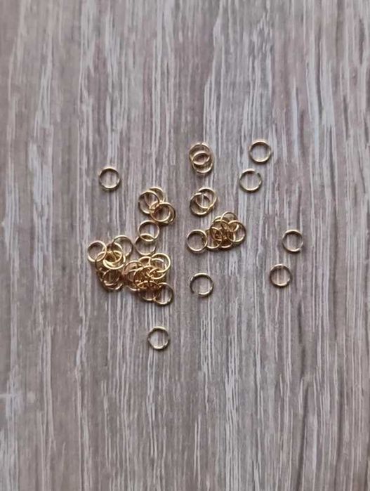 Kółko cięte srebro złocone 0,5x3,2 mm - 43 szt.