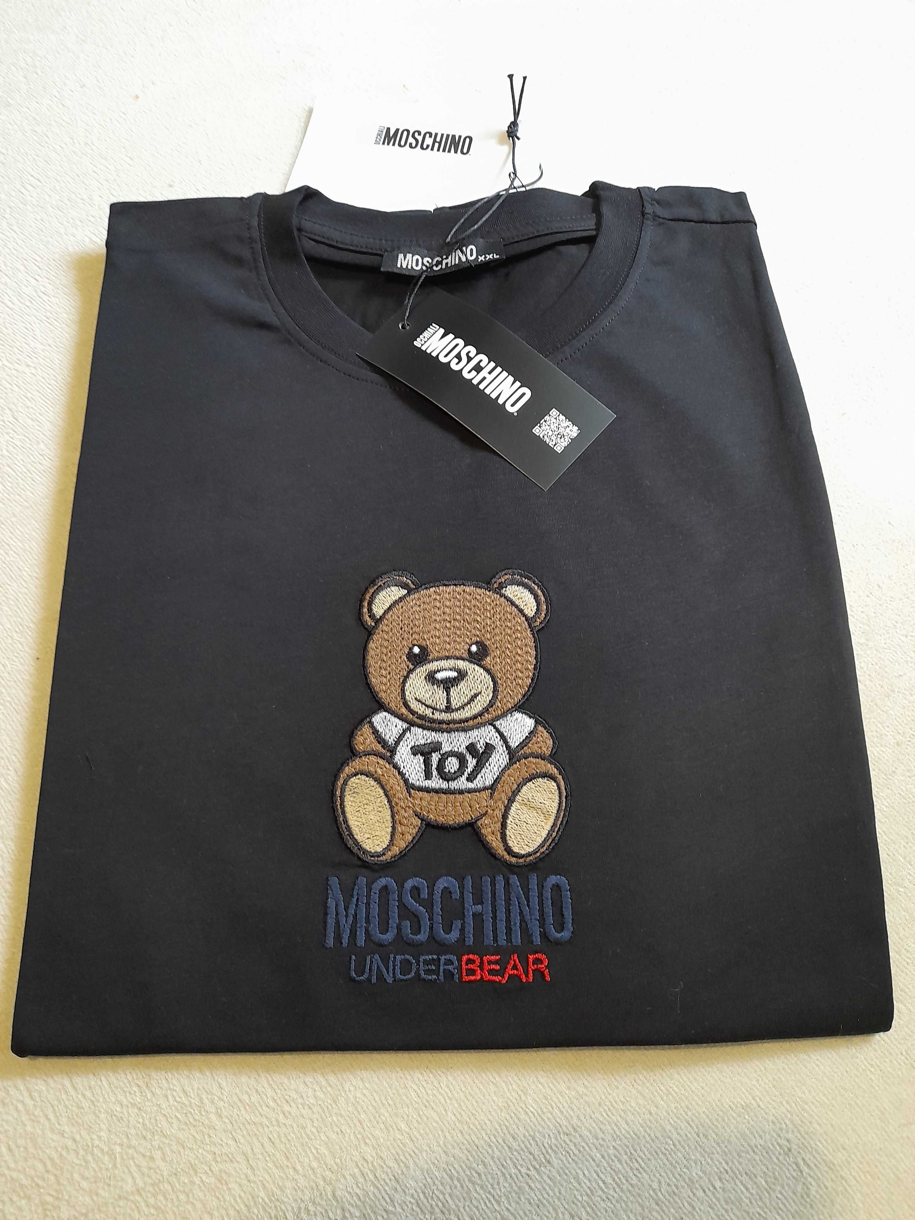 Moschino tshirt meski under bear rozm. 2xl kolor czarny bawełna nowy