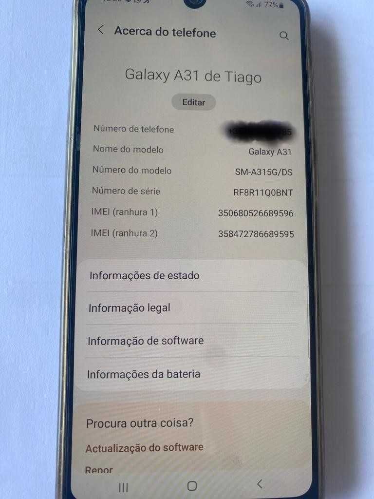 Samsung A31 64G Azul. Vendo ainda smartwtch Radiant