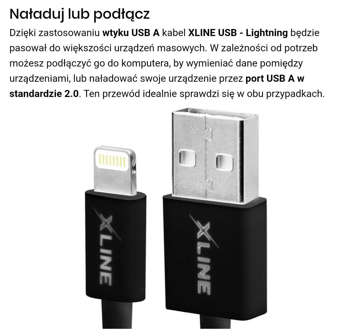 Kabel XLINE USB - Lightning długość 1 metr.