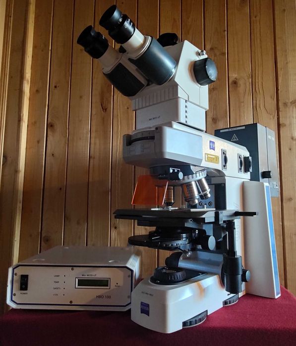 Zeiss AXIO A1 scope mikroskop fluorescencyjny lampa rtęciowa HB100
