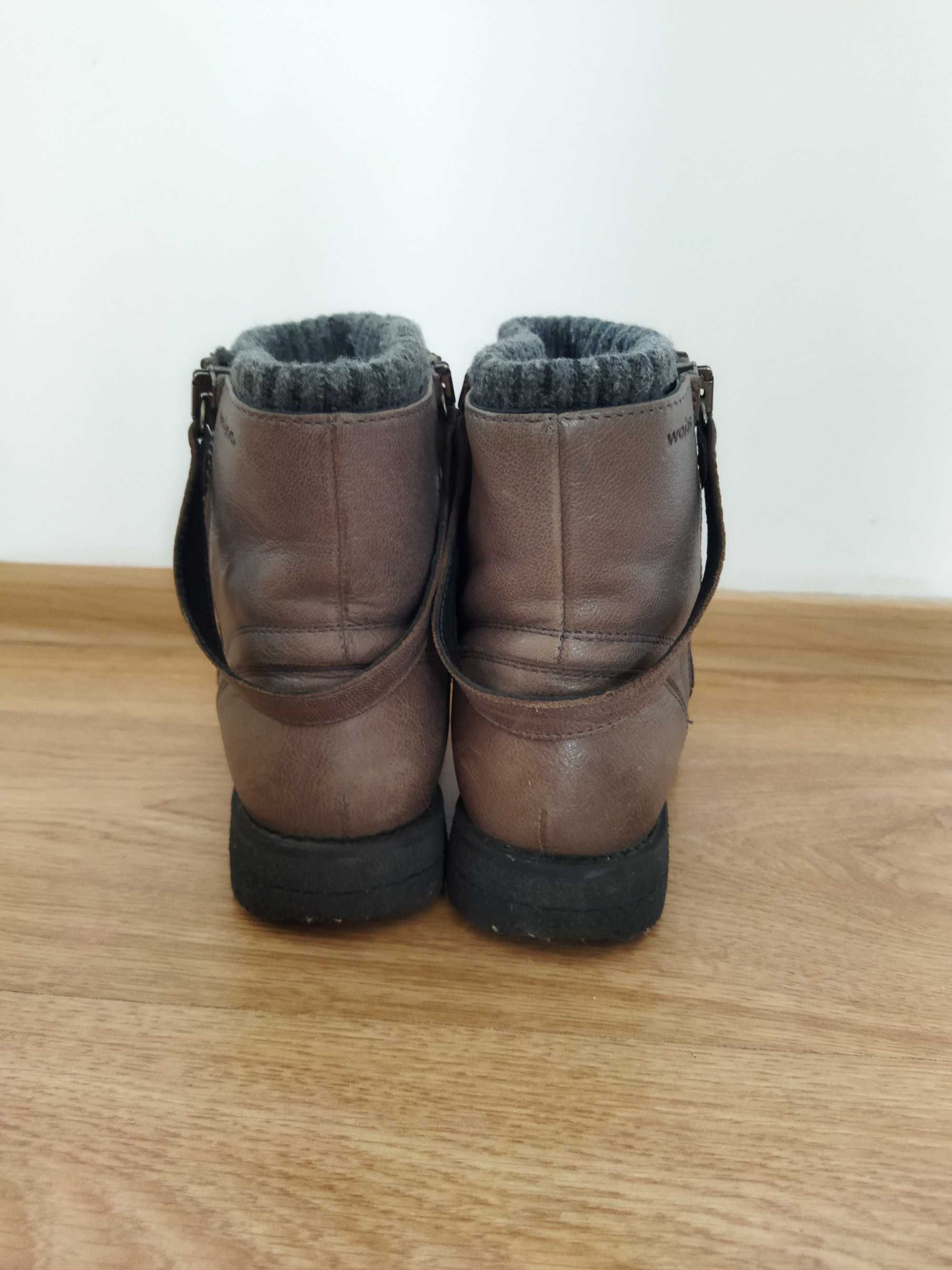 Buty , botki Wojas r. 36 skóra naturalna, kolor szary.