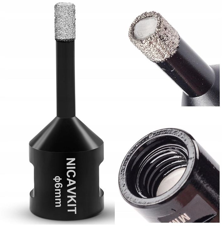 Otwornica Diamentowa Koronka Wiertło 6mm M14 Do Płytek Gres Kamień Gla