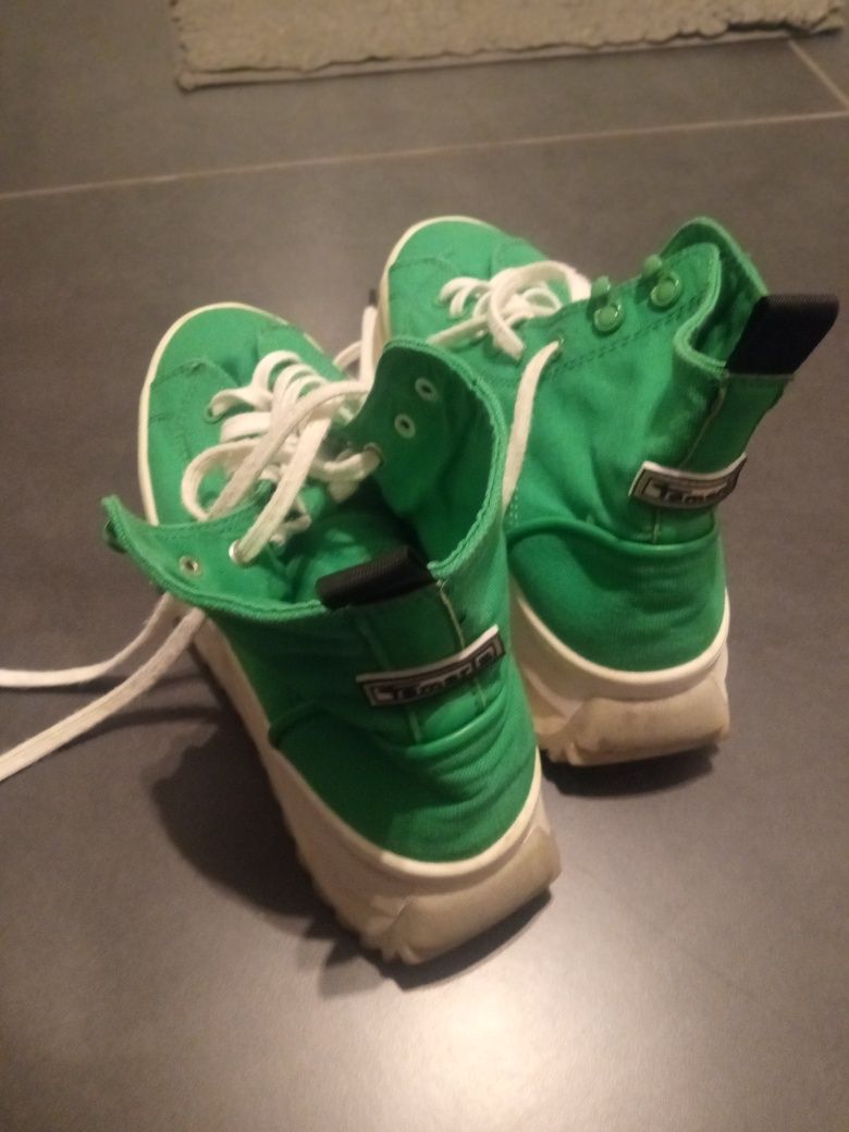 Buty sneakersy Tamaris zielone rozmiar 38-39