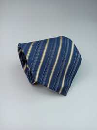 Oliver Valentino granatowy jedwabny krawat w paski maj42
