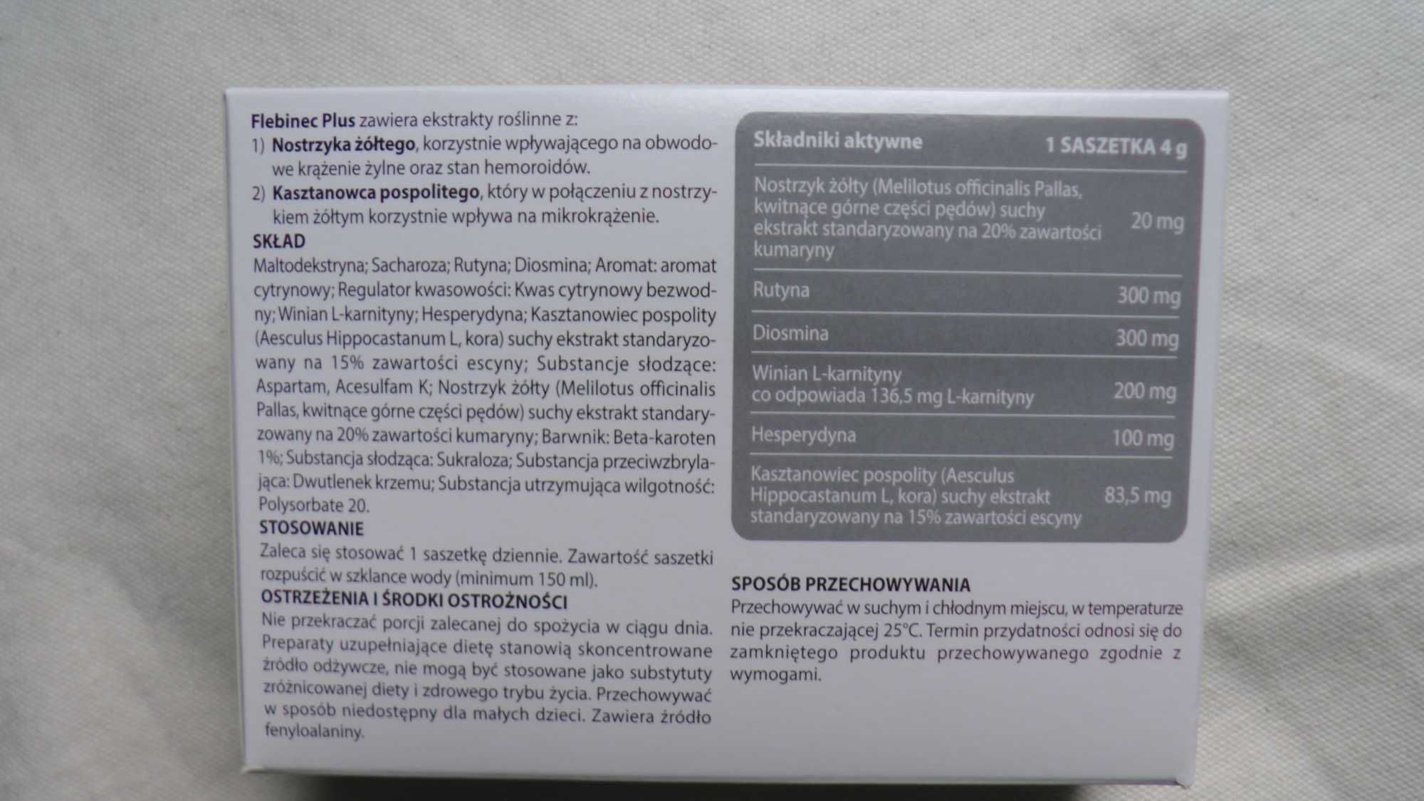 Flebinec Plus, proszek, 14 saszetek lekkie nogi